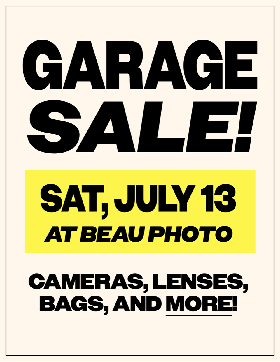 garage sale sign